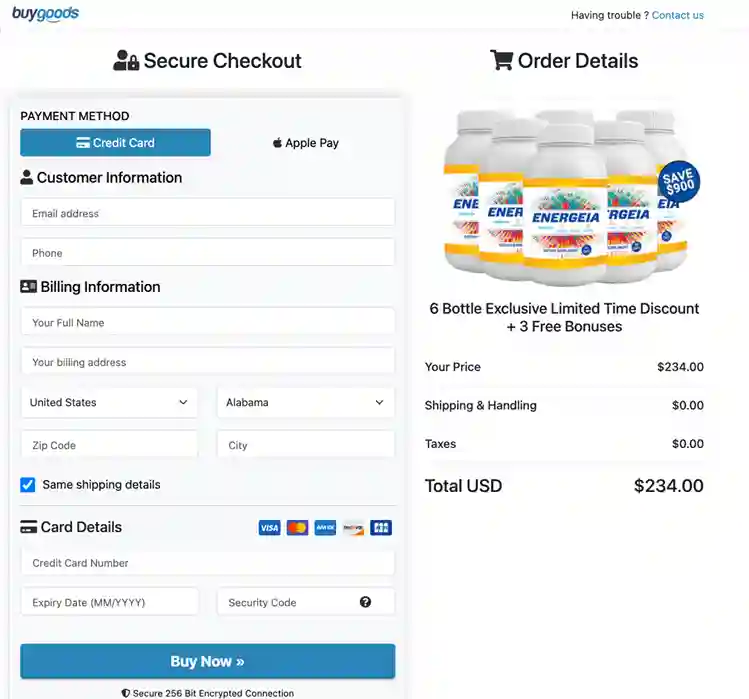 Energeia Order Page